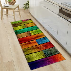 Tapis De Cuisine Bois Multicolore