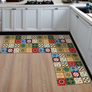 Tapis Cuisine Motif Carreaux De Ciment