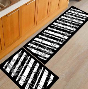 Tapis De Cuisine Noir Et Blanc