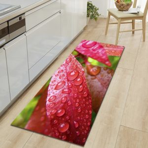 Tapis De Cuisine Rouge Design
