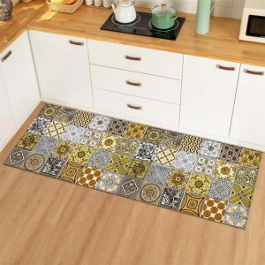 Tapis Cuisine Effet Carreaux De Ciment